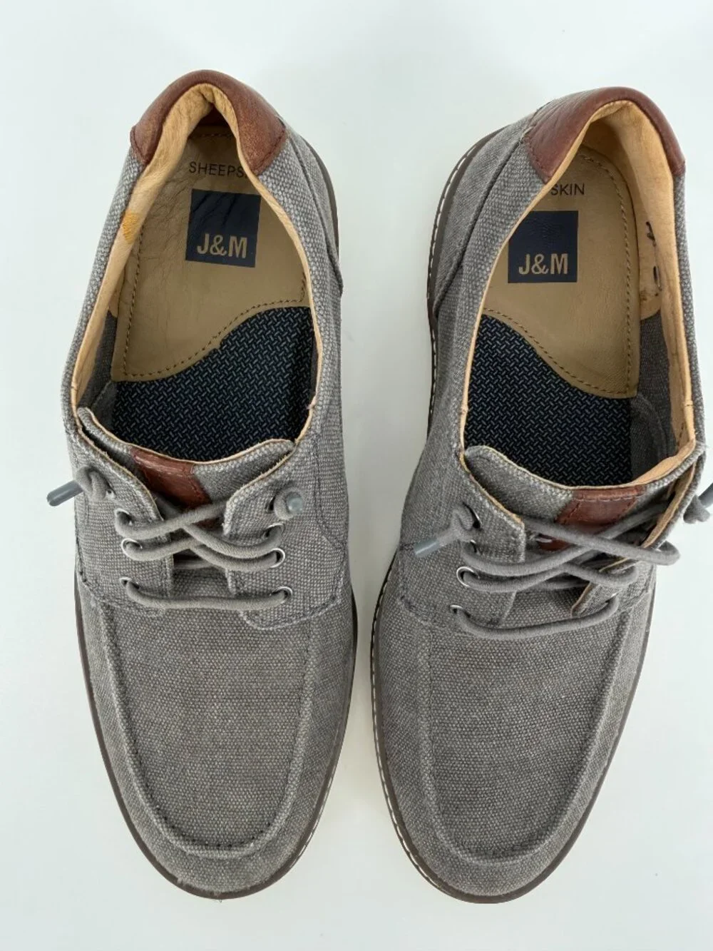 Johnston & Murphy Gray Canvas Casual Oxford Shoes Men’s 8.5